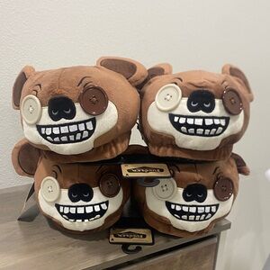Fuggler Brown Bear Button-Eye Slippers bundle
